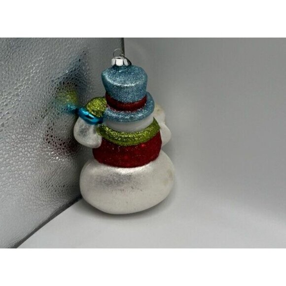 2009 CELEBRATIONS BY RADKO DESIGNER SNOWMAN GLASS ORNAMENT - Picture 2 of 3